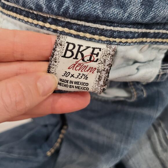 Y2K BKE Stella Jeans Low Rise Womens 30L Long Blue Slim Boot Bootcut Distressed - Picture 11 of 13